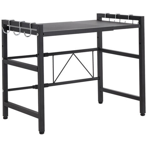 📦 HOLMIOS Soporte Para Microondas Extensible (hasta 20kg): Organizador De 2 Niveles Antideslizante
