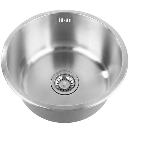 Fregadero Cocina, Fregadero Cocina 1 Seno en Acero Inoxidable, Fregadero Bajo Encimera, Incluyendo juego de rebosadero y desagüe 41x41x20CM