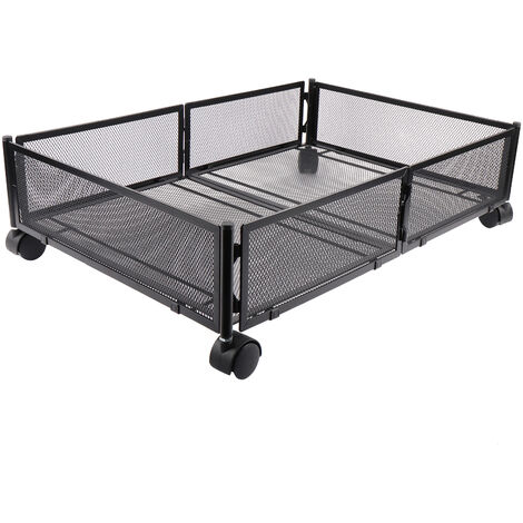 Bajo La Cama de Almacenamiento con Ruedas, Almacenamienta Debajo de la Cama60 x 40 x 17 cm, Negro (1/5)