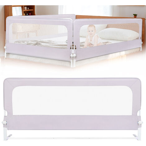 2st Barandilla de Seguridad para niños, Barrera de Cama Abatible, L200 cm, Barrera de Seguridad Gris (1/5)