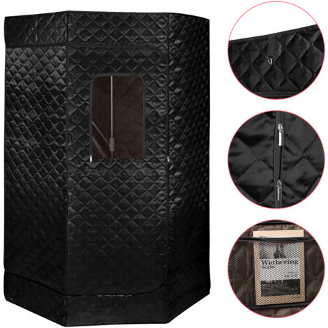 Sauna portátil, spa para el hogar, con control remoto de temperatura - Negro