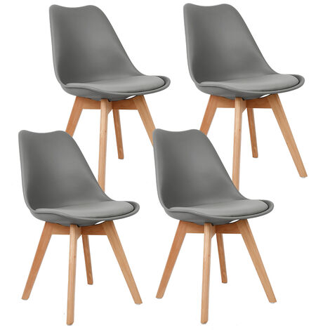 Juego de 2 sillas modernas para cocina, comedor, sillas de salón de piel  sintética a prueba de agua con pies de acero al carbono, para sala de  estar