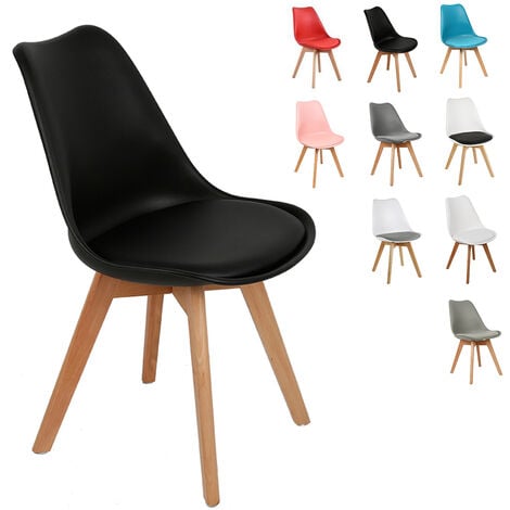 Modernas sillas de comedor de madera maciza, sencillas y modernas, silla de  comedor de oficina acolchada con patas de madera maciza y reposabrazos
