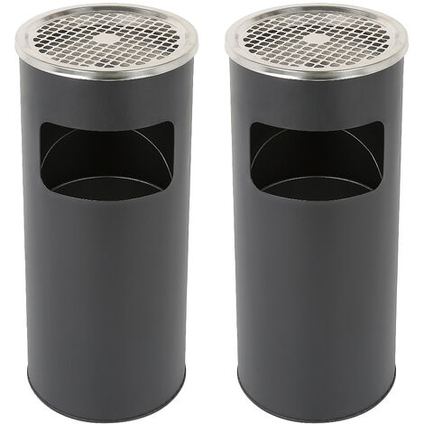 Skecten 2x Cubo de Basura Round, Stainless Steel - Negro (1/5)