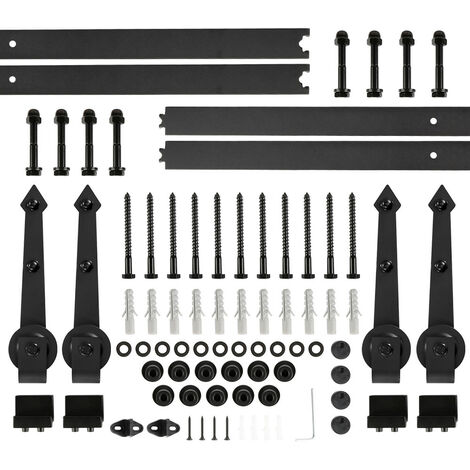 Skecten 366cm Herraje Para Puerta Corredera Kit,Kit de riel de acero para puerta corredera doble