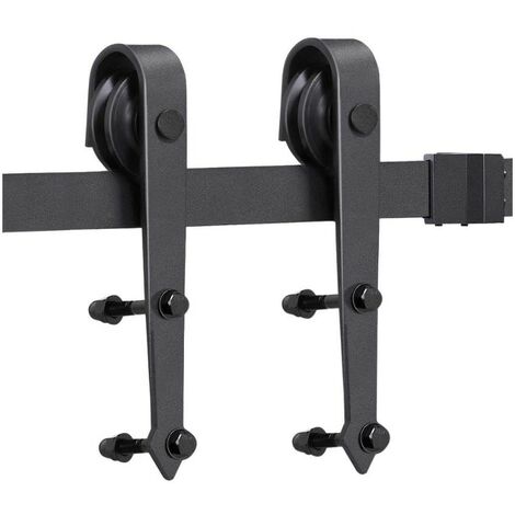 Skecten 366cm Herraje Para Puerta Corredera Kit,Kit de riel de acero para puerta corredera doble