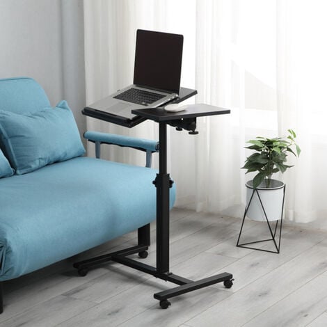 Mesa de escritorio para ordenador portátil, altura ajustable, para sofá,  cama, escritorio, escritorio, escritorio, mesa de trabajo con ruedas
