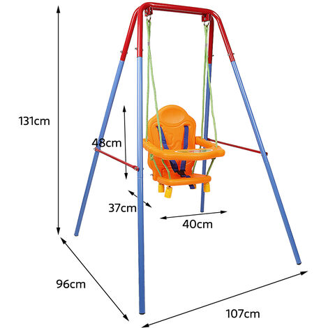 Columpio infantil con cinturón de seguridad 39 x 36 x 43 cm, silla