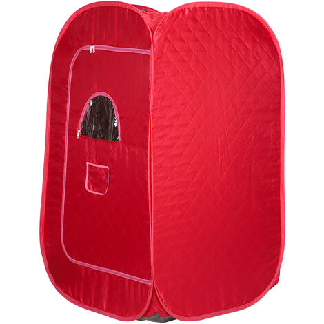 Skecten Sauna de vapor y cabina, spa de sauna portátil para el hogar, para baño de sauna, adelgazamiento, desintoxicación, terapia corporal - rojo