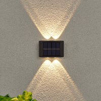 Lámpara de pared para exterior, lámpara de pared LED de luz cálida, con panel solar, con 4 bombillas - Pink