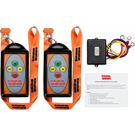 2 Channel Winch Remote Control, Wireless. Twin HD Handsets, Long Range (100m). 12v/24v