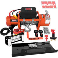 WINCHMAX 15,000lb / 6,804kg 12V Winch EN14492 Compliant. With Mounting Plate and Battery Isolator Switch