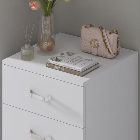 FWStyle Tunis 5 Drawer Chest of Drawers Matt White
