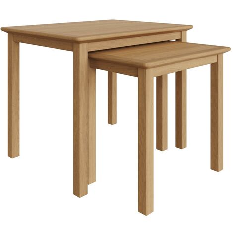 Nest of Tables Natural Oak Veneer Coffee Table Assembled
