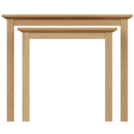Nest of Tables Natural Oak Veneer Coffee Table Assembled