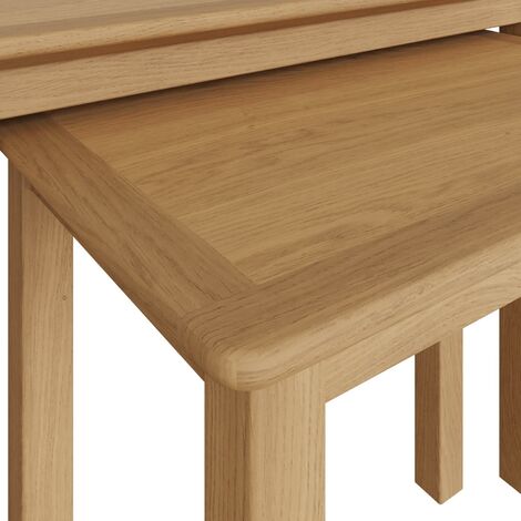 Nest of Tables Natural Oak Veneer Coffee Table Assembled
