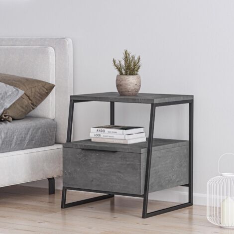 Modern metal nightstand discount
