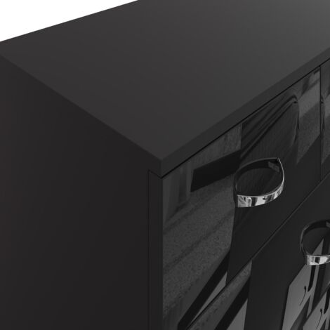 FWStyle High Gloss Black 6 Drawer Chest Of Drawers