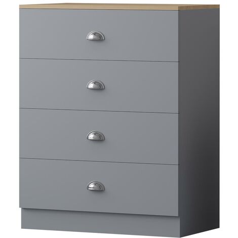 3 Piece Grey Bedroom Furniture Set Chest of Drawers Wardrobe Bedside Table
