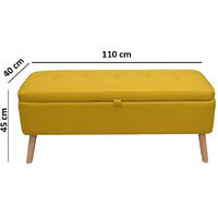 Harper Ottoman Storage Blanket Box Chest Seat - Mustard Linen - Mustard