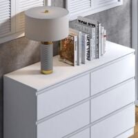 Stora Modern 6 Drawer Chest - Matt White