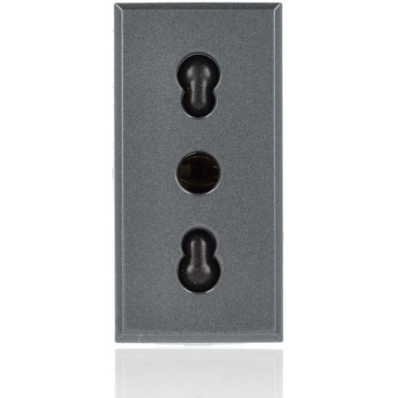 BTicino Axolute HS4180 – Presa Elettrica Bipasso 2P+T 10/16A Colore Nero
