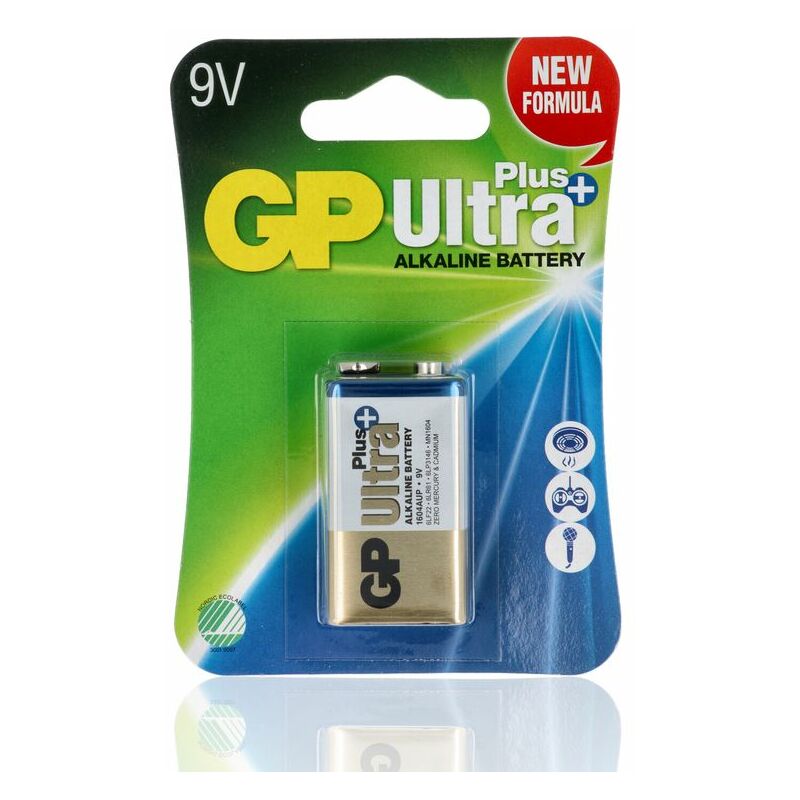 Pile alcaline GP Ultra+ 9V 6LF22 Blister 1