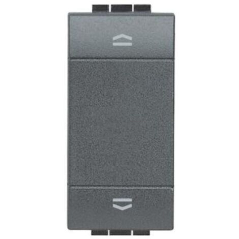BTICINO L4037N - Pulsante Doppio Interbloccato 10A 250 Vac - Antracite - LivingLight