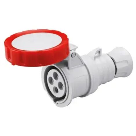 GEWISS GW62041H - Presa Mobile Diritta HP, IP66/IP67/IP68/IP69, 3P+T 32A 380-415V 50/60hz, Rosso, 6H, Cablaggio A Vite (1/3)