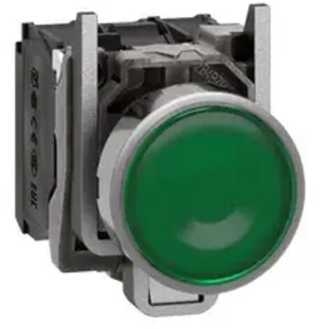 SCHNEIDER XB4BW33B5 - Pulsante luminoso verde Ø22 - filoghiera ad impulso - 24V - 1NO+1NC - LED universale