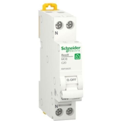 SCHNEIDER R9P35620 - Interruttore magnetotermico (MCB) Resi9 1P+N C20 4500A