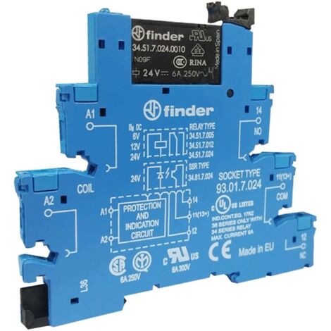 FINDER 385170240050 - Interfaccia Modulare A Relè 1 Scambio 6A 24 V Dc (1/3)
