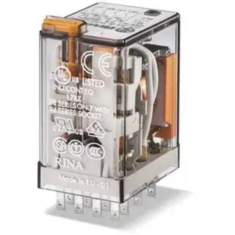 FINDER 553480240040 - Relè Industriale Per Zoccolo Serie 94, 4 Scambi, 7A, 24V