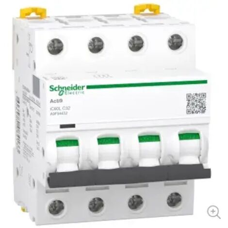 SCHNEIDER A9F94432 - Interruttore magnetotermico iC60L 4P C 32A 15000A