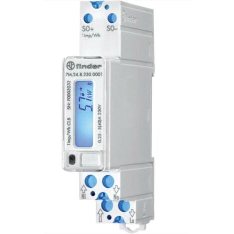 Finder contatore energia 40a solo kw monofase bidirezionale con display lcd 7m2482300001