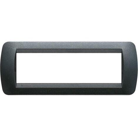 Bticino living international placca 7 moduli in plastica colore acciaio scuro l4807pa