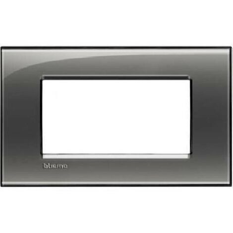 Bticino livinglight placca 4 moduli colore fumo di londra lna4804kf