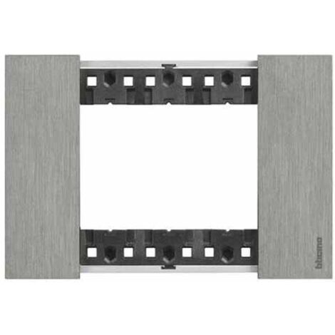 Placca Bticino Living Now 3 Moduli colore acciaio KA4803ZG