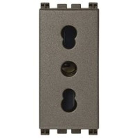 VIMAR 19203.M - Presa bipasso 2P+T 16A P17/11 Metal (Arkè) (1/3)
