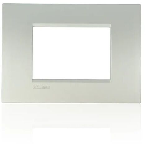 BTICINO LNA4803AG - Placca Quadra 3 Moduli - Argento - LivingLight