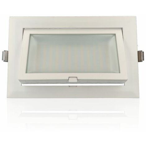 Faretto LED rettangolare da incasso mis.246x156mm, orientabile, 60W,  220Vac, con regolazione temperatura luce (Calda - Naturale 