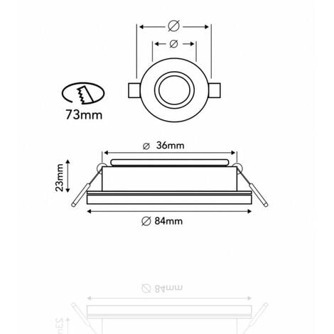 Faretto incasso tondo finitura silver foro 60mm lampada led gu10 5w 38  gradi LED