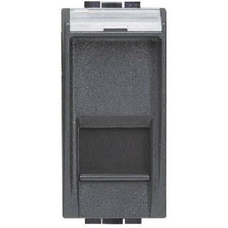 BTICINO L4279C6 - Connettore Rj45 Categoria 6 Utp, Completi Di Targhetta Identificativa E Portello Antipolvere - Antracite - LivingLight