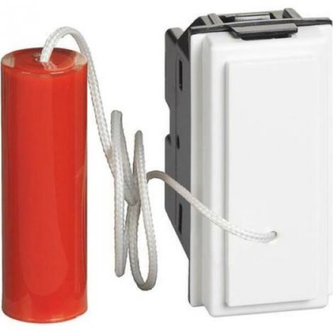 Bticino living now pulsante a tirante 10 a 250 va.c. 1 p (no) e 1 p (nc) 1 modulo bianco kw4033