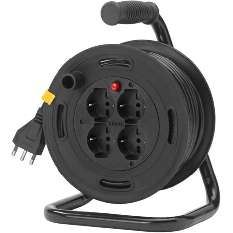 VIMAR 0P32730 - Avvolgicavo 16A 4 uscite universali 15m