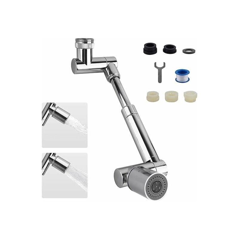Rallonge de robinet, aérateur de robinet amélioré à 1440 °, filtre  anti-éclaboussures universel 2 modes de pulvérisation aérateur de robinet  pivotant pour cuisine salle de bain (doré)