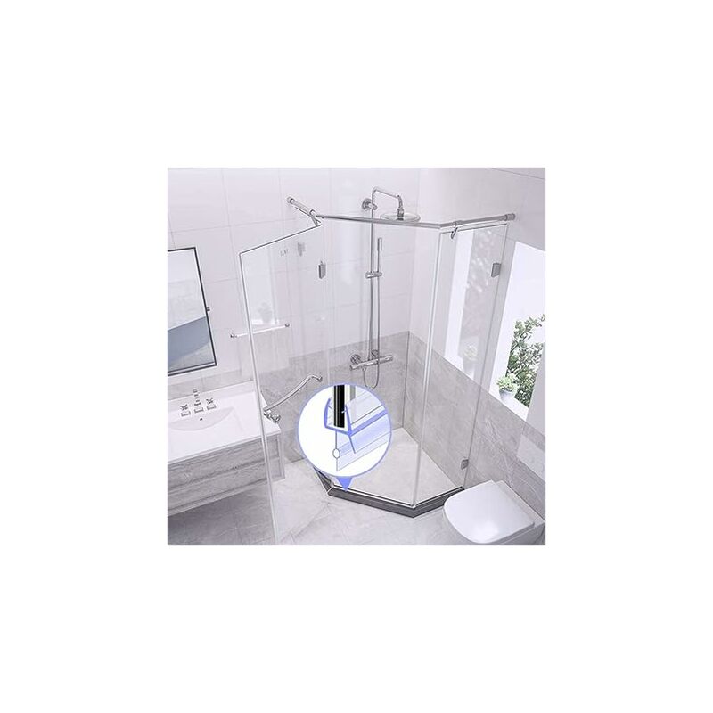 Joint de porte de douche Aleko 100cm 2pcs pour verre 4-6mm, joint de cabine  de douche à barrière pliante, joint de remplacement, joint de porte de  douche en verre droit / incurvé