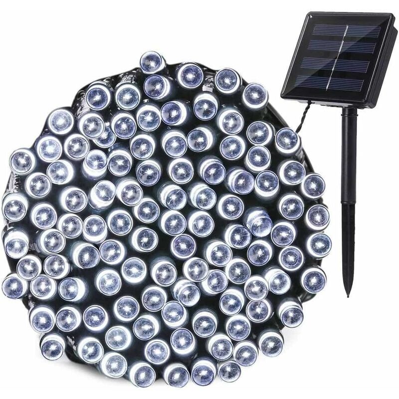 Guirlande Lumineuse Solaire Extérieure Étanche 22m/72ft 200 LED pour Décor  de Patio, 8 Modes Globe, pour Décor d'Arbre, Blanc Froid
