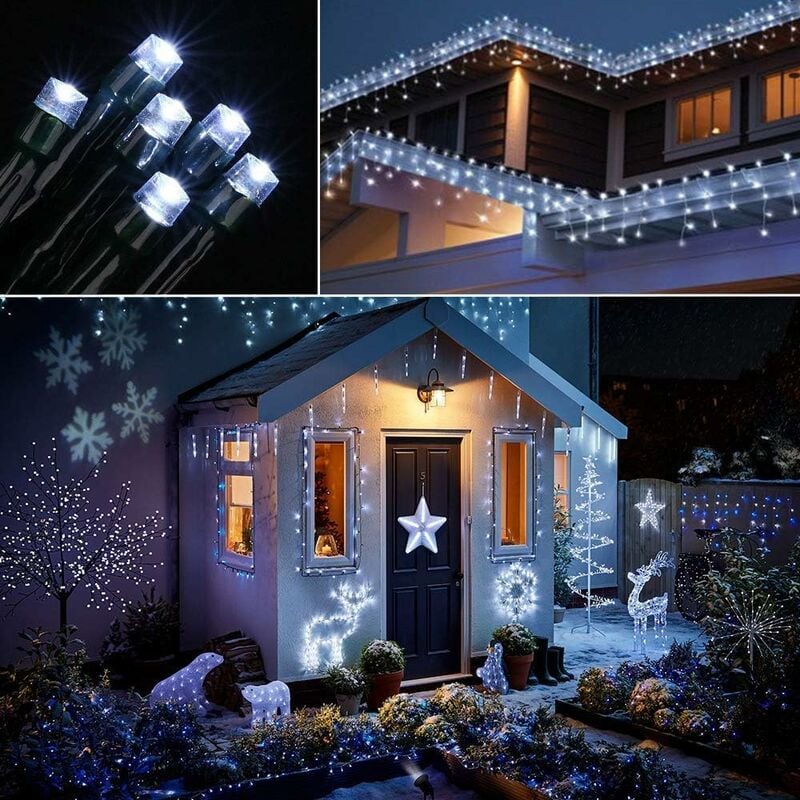 Guirlande lumineuse solaire de 200 LED de 72 pieds pour décor de fête de  patio de jardin, guirlande lumineuse solaire étanche, 8 modes de globe, bleu