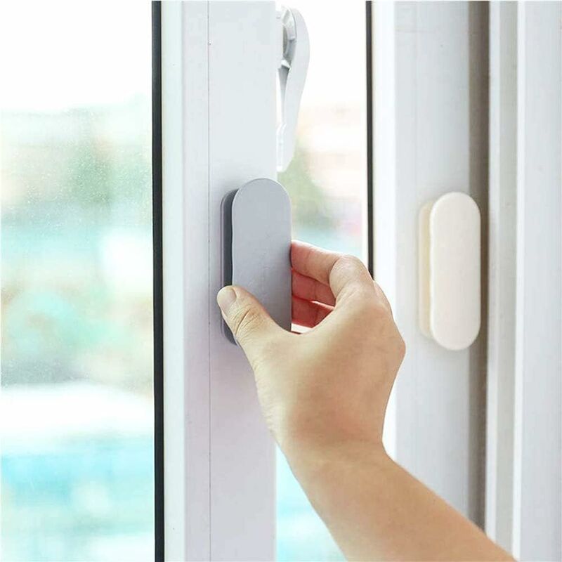 Sets de poignées et serrures poignée de porte instantanée auto-adhésive  pour fenêtre de porte Accessoires de porte en verre Creative Home  (8pcs,blanche) GROOFOO